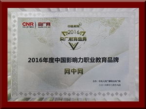 正保網(wǎng)中網(wǎng)榮獲央廣網(wǎng)“2016年度中國(guó)影響力職業(yè)教育品牌”
