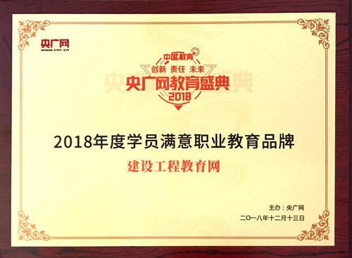 建設(shè)工程教育網(wǎng)榮獲“2018年度學員滿意職業(yè)教育品牌”